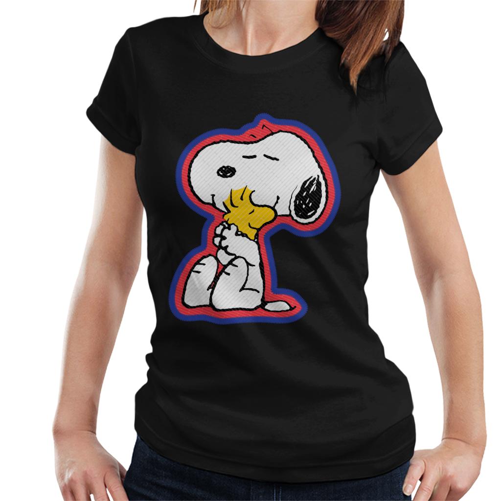 Peanuts-Snoopy-Hugging-Woodstock-Womens-T-Shirt