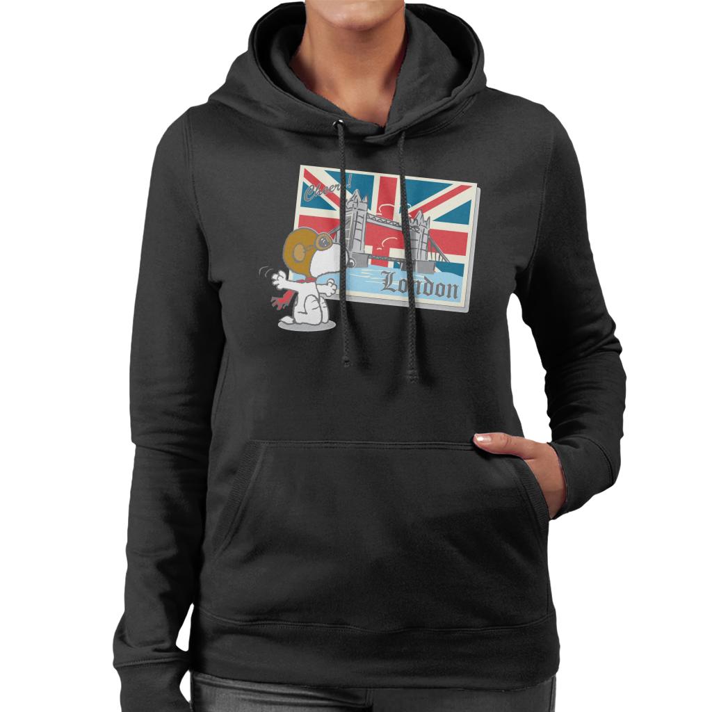 Peanuts-Snoopy-In-London-Womens-Hooded-Sweatshirt