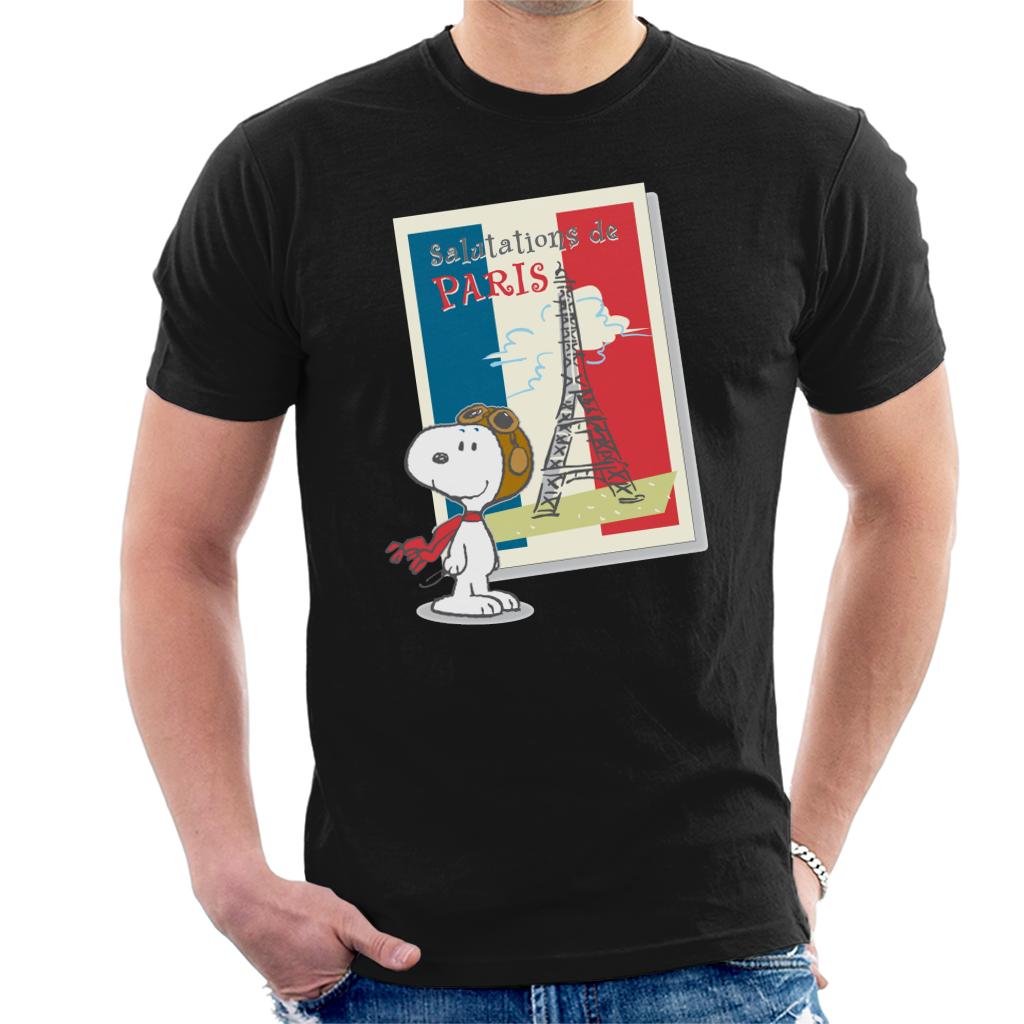 Peanuts-Snoopy-In-Paris-Mens-T-Shirt