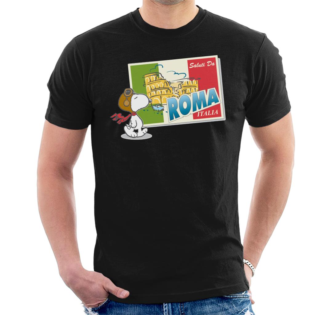 Peanuts-Snoopy-In-Roma-Italy-Mens-T-Shirt