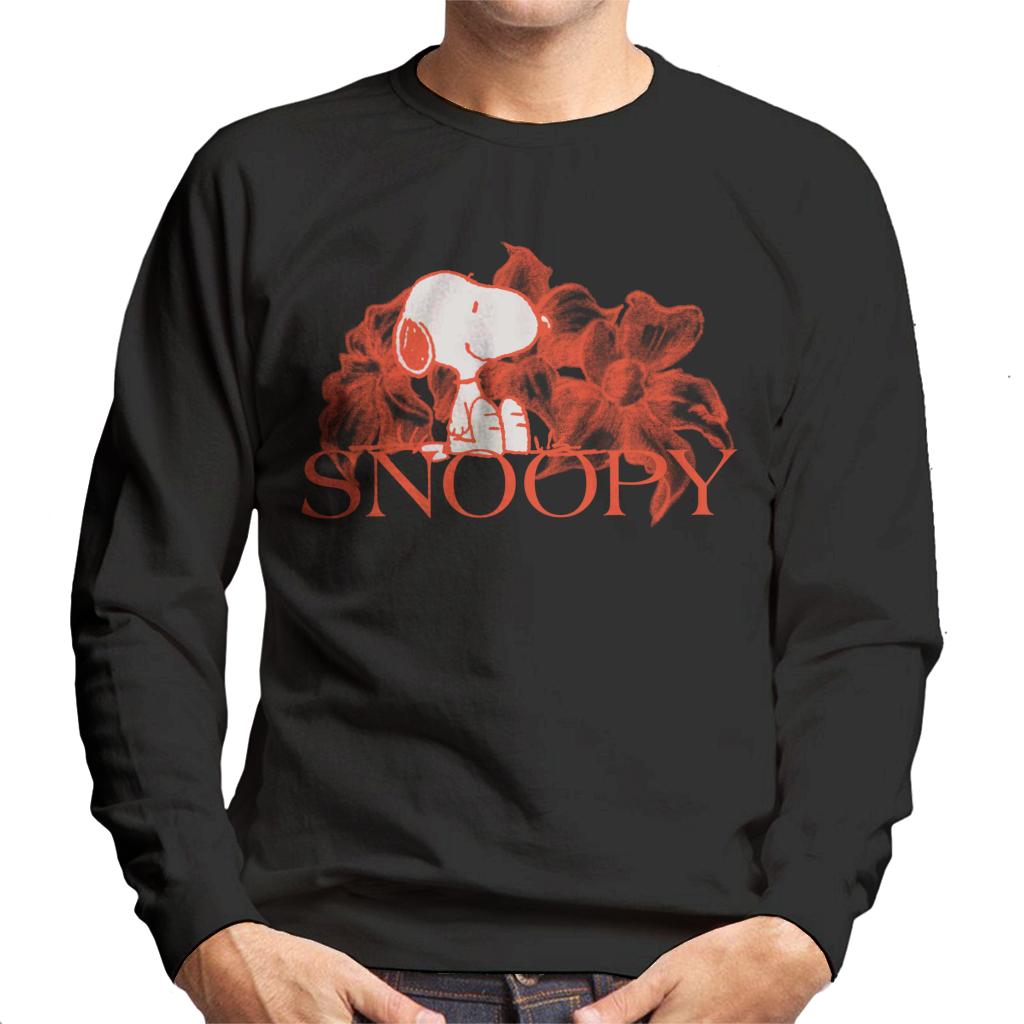 Peanuts-Snoopy-Flower-Sketch-Design-Mens-Sweatshirt