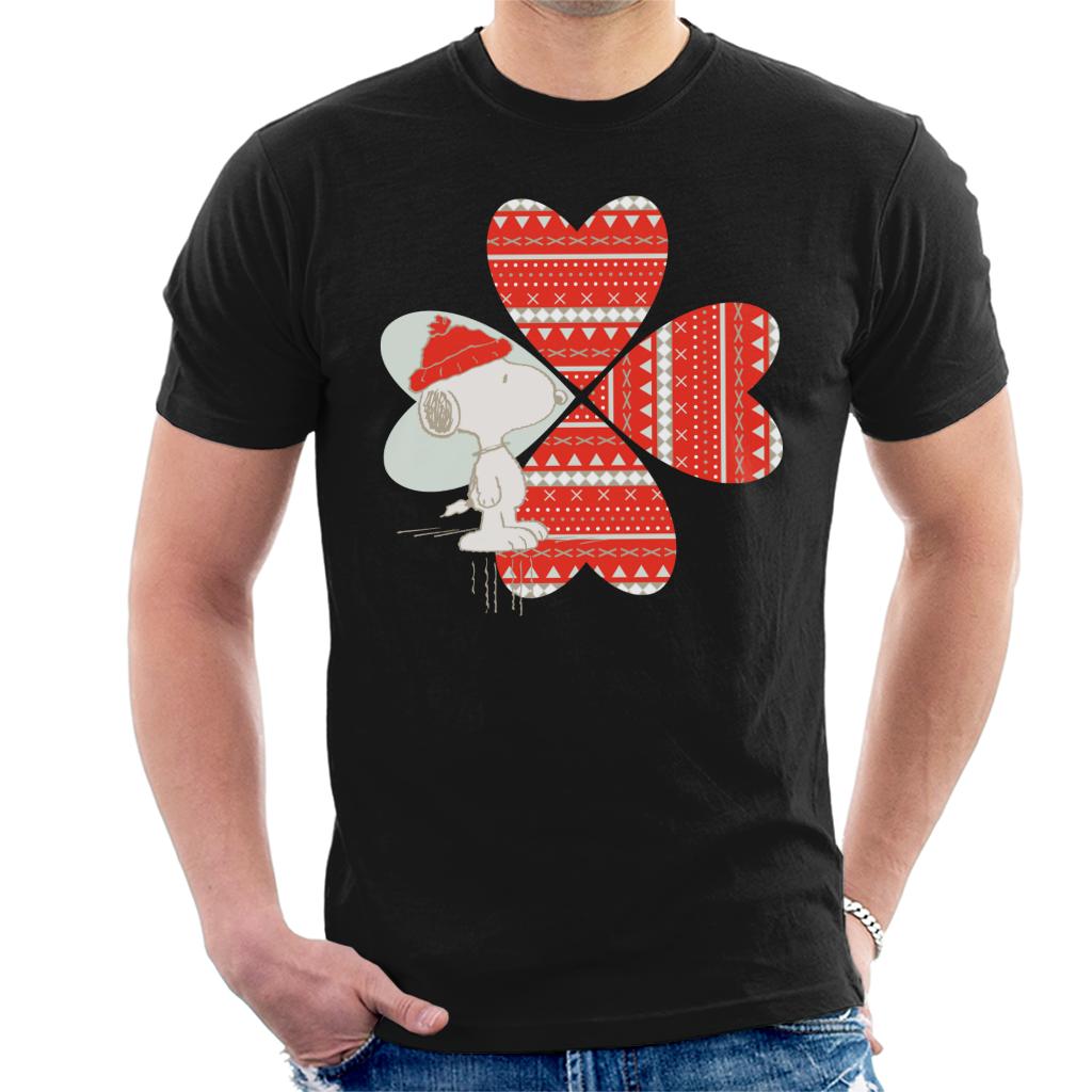 Peanuts-Snoopy-Red-Hat-Design-Mens-T-Shirt