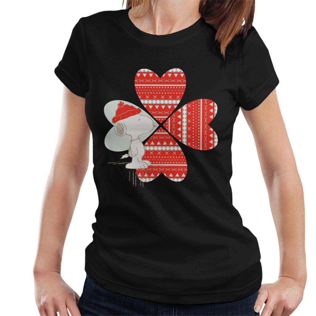 Peanuts-Snoopy-Red-Hat-Design-Womens-T-Shirt