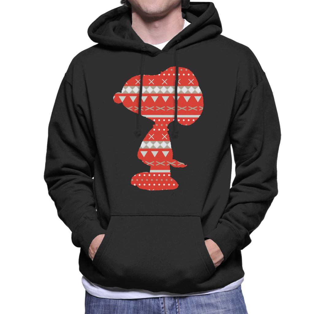 Peanuts-Snoopy-Red-Pattern-Silhouette-Mens-Hooded-Sweatshirt