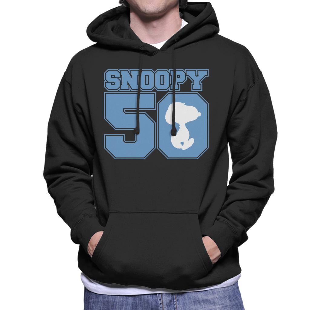 Peanuts-Snoopy-50-Text-Design-Mens-Hooded-Sweatshirt