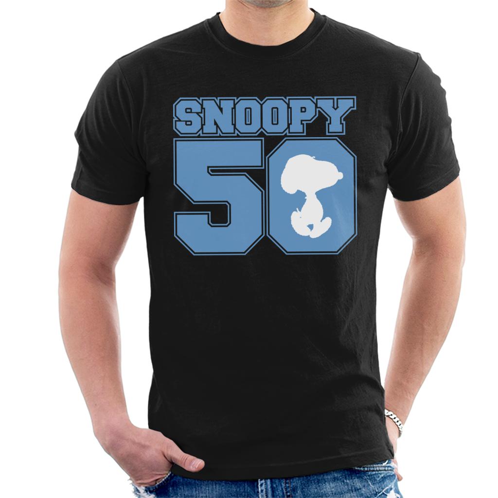 Peanuts-Snoopy-50-Text-Design-Mens-T-Shirt