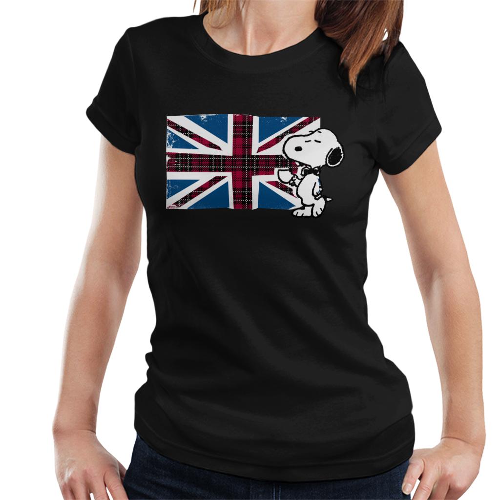 Peanuts-Snoopy-Union-Jack-And-Tea-Womens-T-Shirt