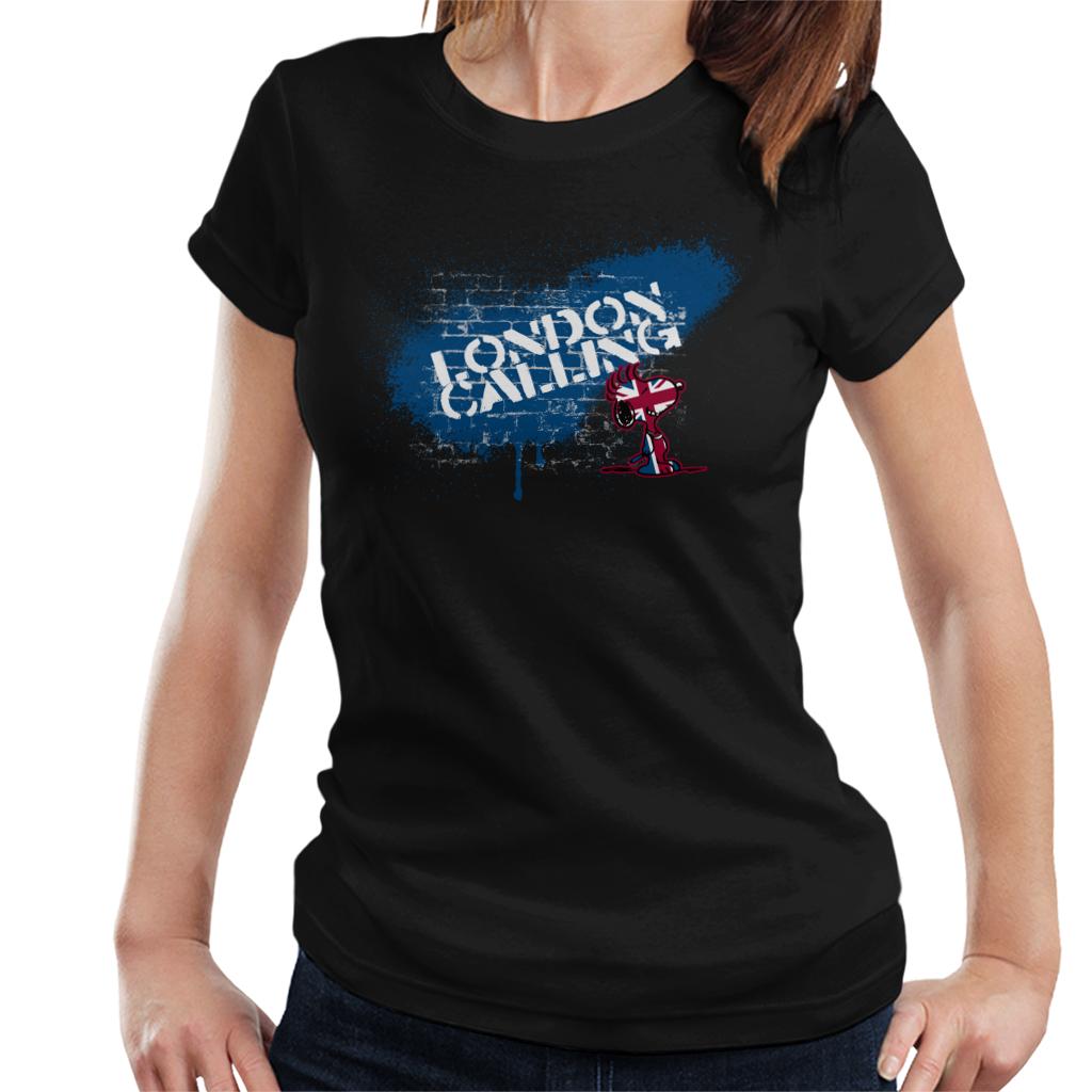 Peanuts-Snoopy-London-Calling-Womens-T-Shirt