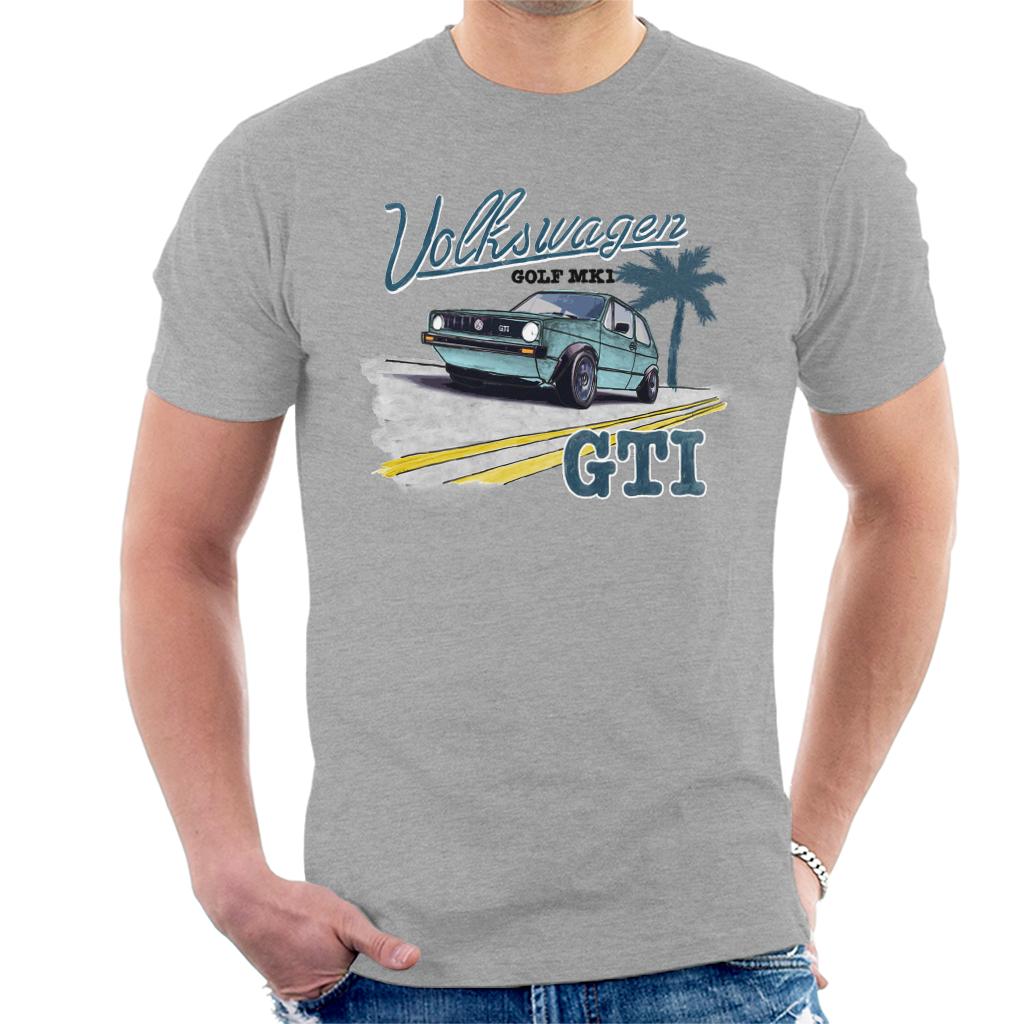 Volkswagen-Golf-MK1-GT1-Black-Text-Mens-T-Shirt