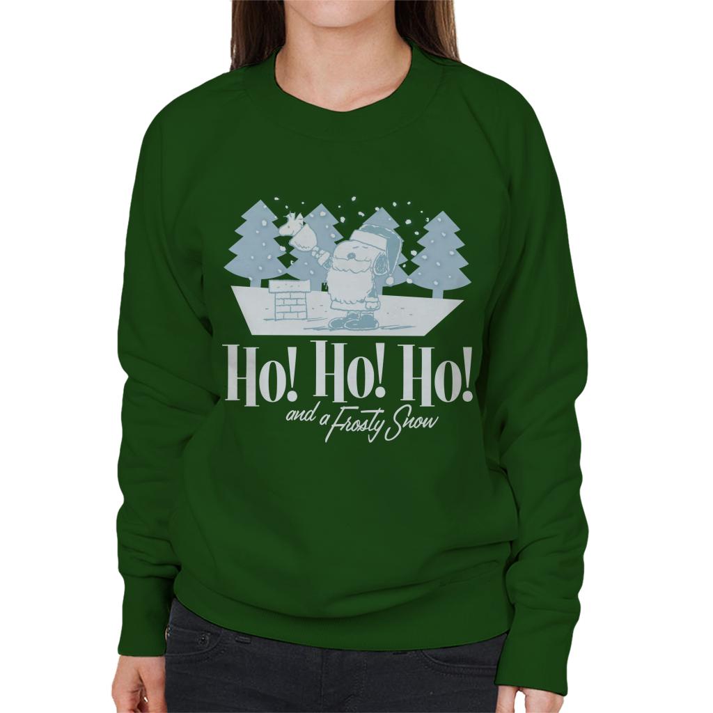 Peanuts Christmas Snoopy Ho Ho Ho And A Frosty Snow Women's Sweatshirt-ALL + EVERY