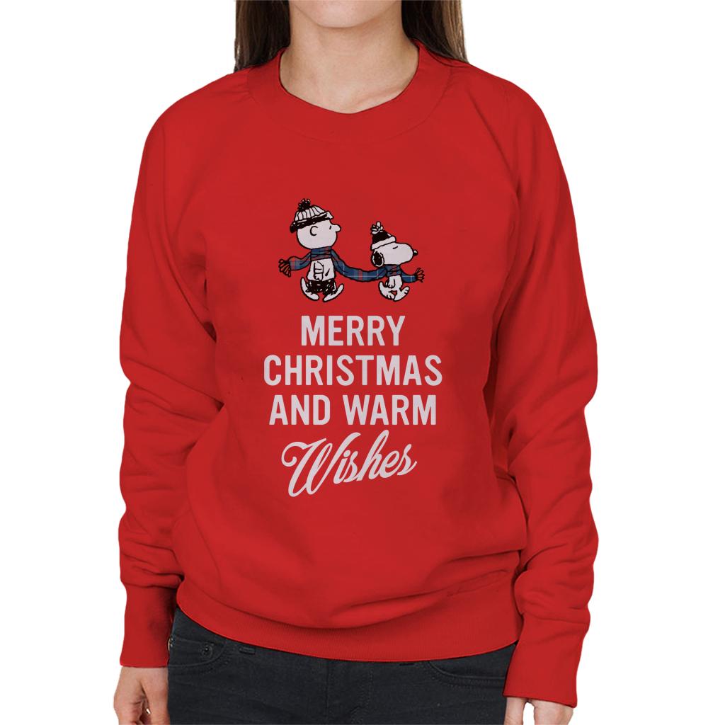 Peanuts Christmas And Warm Wishes Women's Sweatshirt-ALL + EVERY