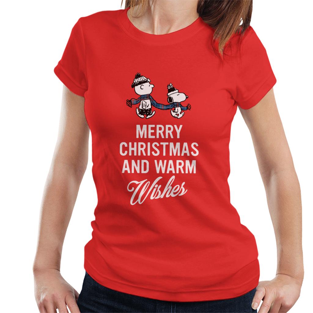 Peanuts Christmas And Warm Wishes Women's T-Shirt-ALL + EVERY