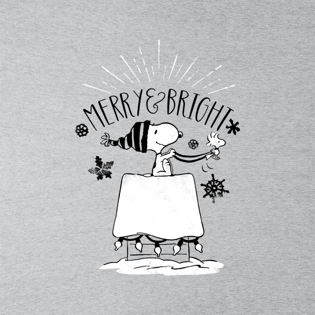 Peanuts Christmas Snoopy And Woodstock Merry And Bright Men's Sweatshirt-ALL + EVERY