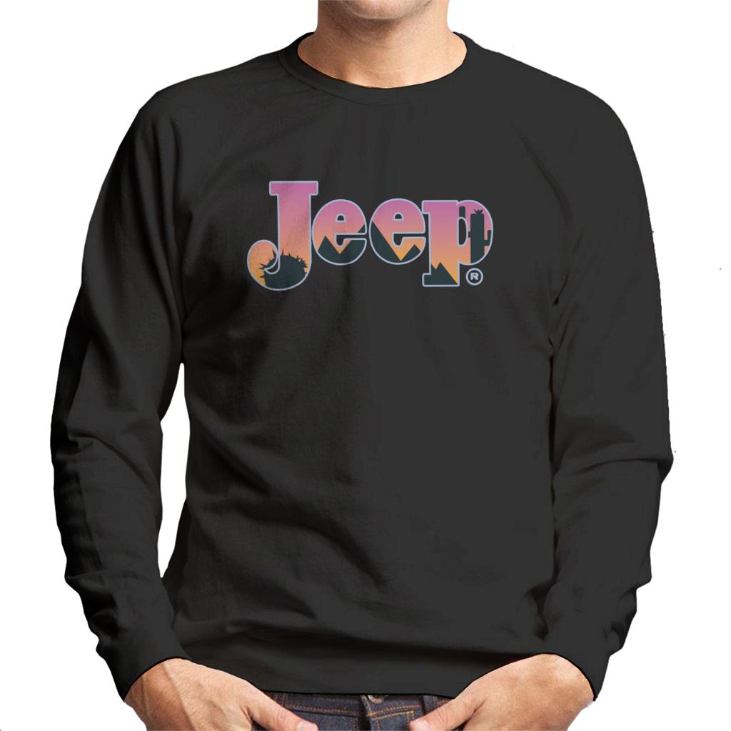 Jeep Desert Sunset Silhouette Logo Men's Sweatshirt-ALL + EVERY