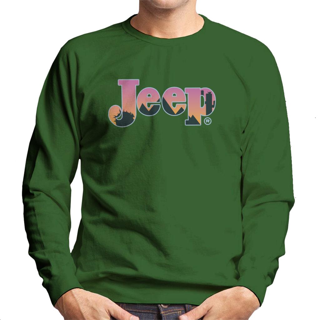 Jeep Desert Sunset Silhouette Logo Men's Sweatshirt-ALL + EVERY