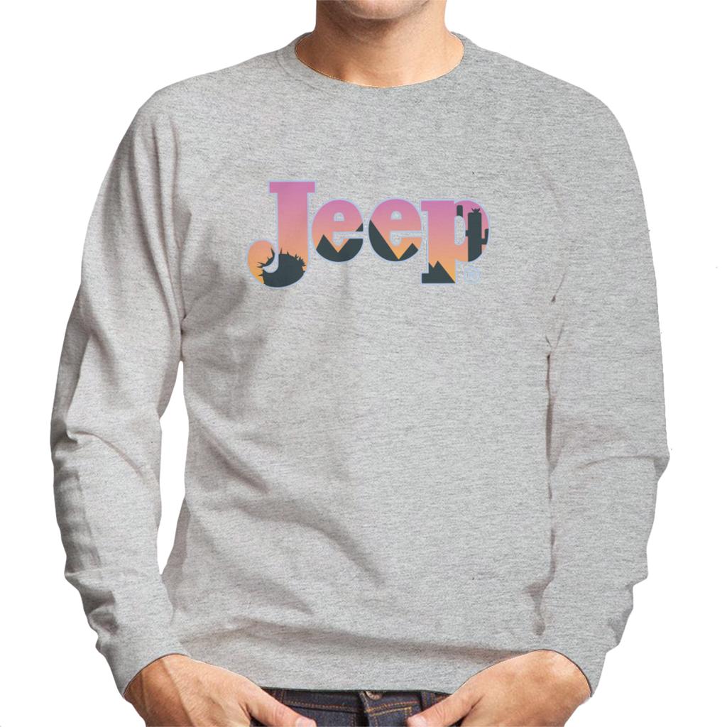 Jeep Desert Sunset Silhouette Logo Men's Sweatshirt-ALL + EVERY