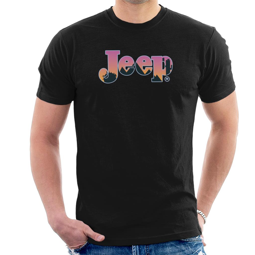 Jeep Desert Sunset Silhouette Logo Men's T-Shirt-ALL + EVERY