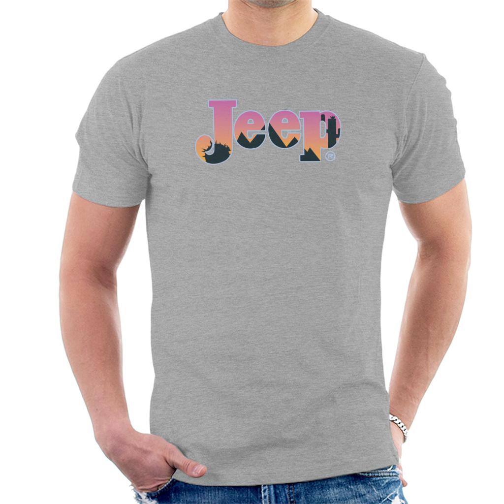 Jeep Desert Sunset Silhouette Logo Men's T-Shirt-ALL + EVERY