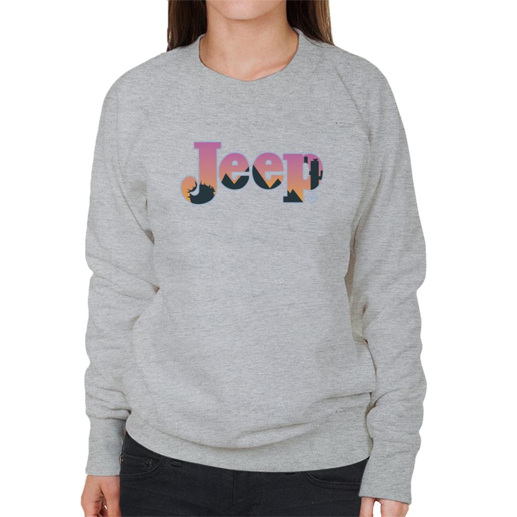 Jeep Desert Sunset Silhouette Logo Women's Sweatshirt-ALL + EVERY