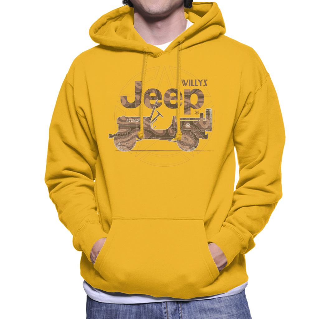 Jeep Willys MA Star Men's Hooded Sweatshirt-ALL + EVERY