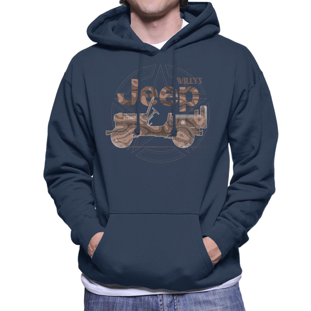 Jeep Willys MA Star Men's Hooded Sweatshirt-ALL + EVERY