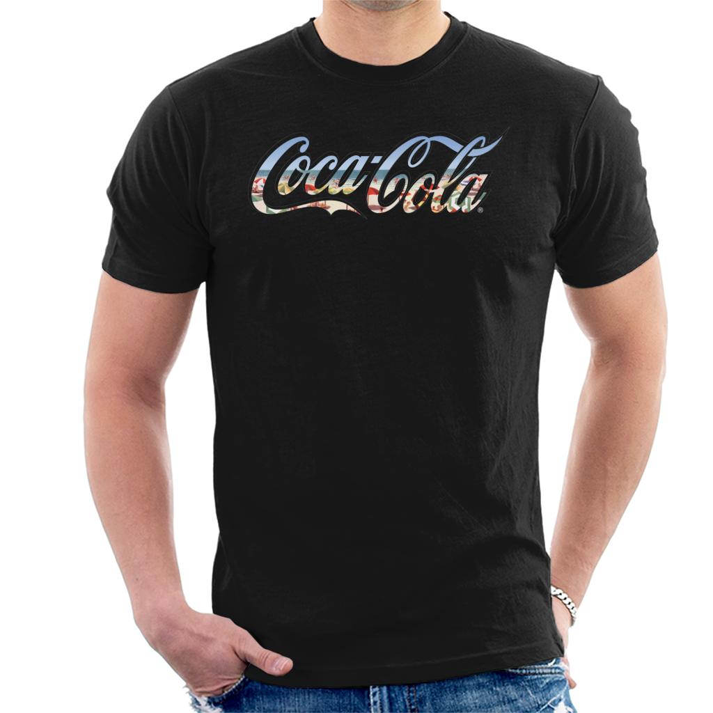 Coca-Cola-Beach-Logo-Mens-T-Shirt