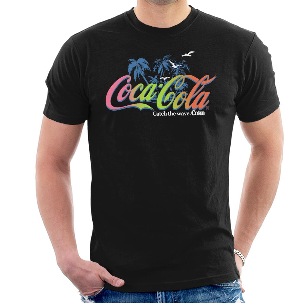 Coca-Cola-Palm-Tree-Logo-Catch-The-Wave-Mens-T-Shirt