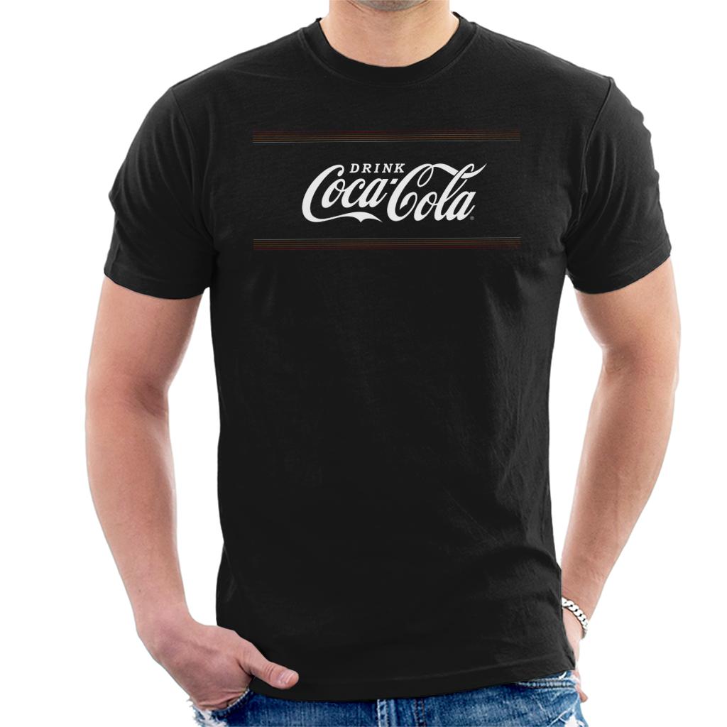 Coca-Cola-Faded-Stripes-Logo-Mens-T-Shirt