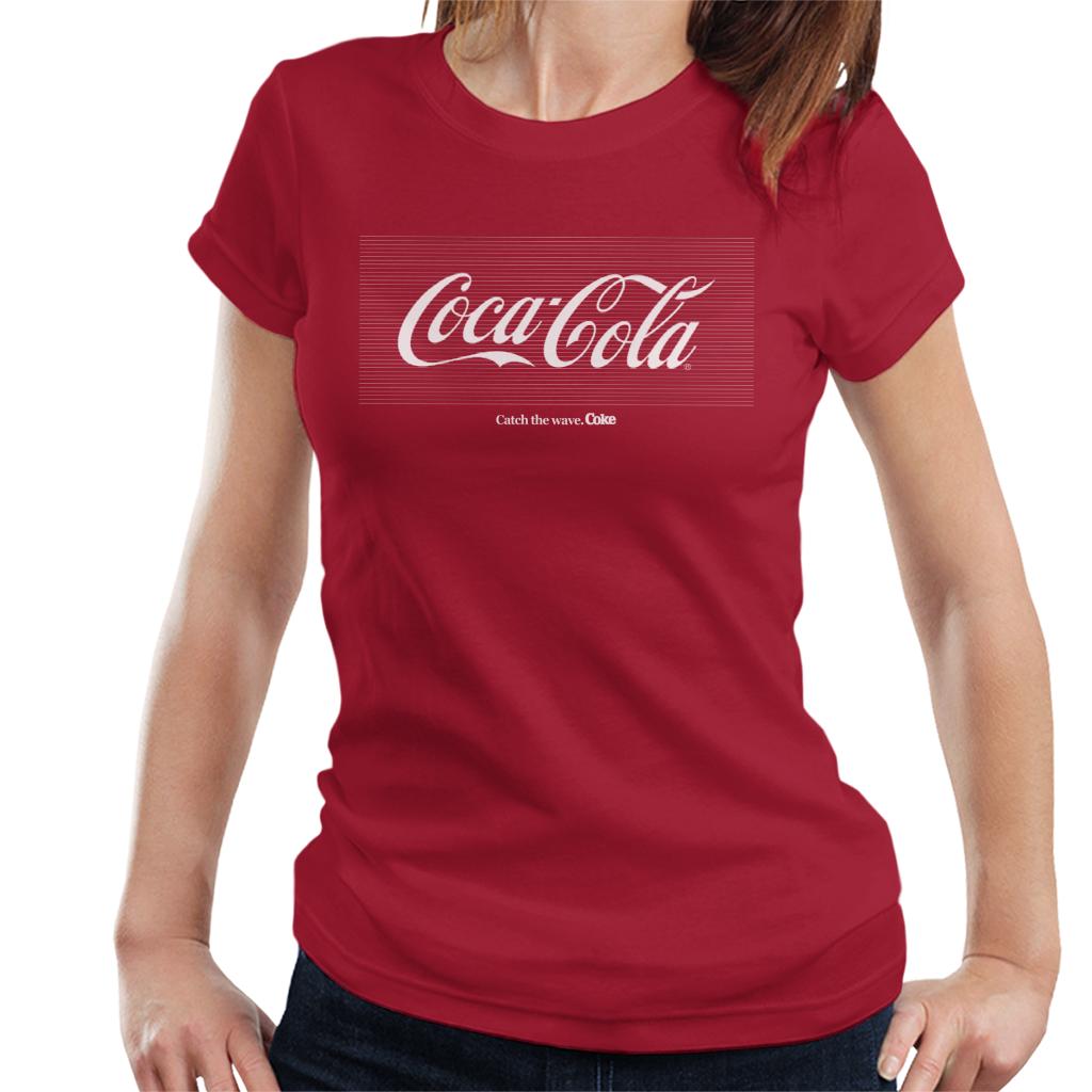 Coca Cola White Stripes Logo Women's T-Shirt-ALL + EVERY