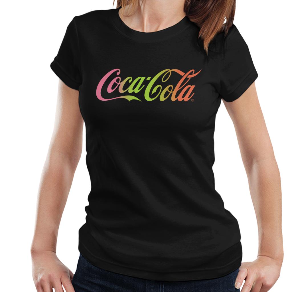 Coca-Cola-Rainbow-Gradient-Logo-Womens-T-Shirt