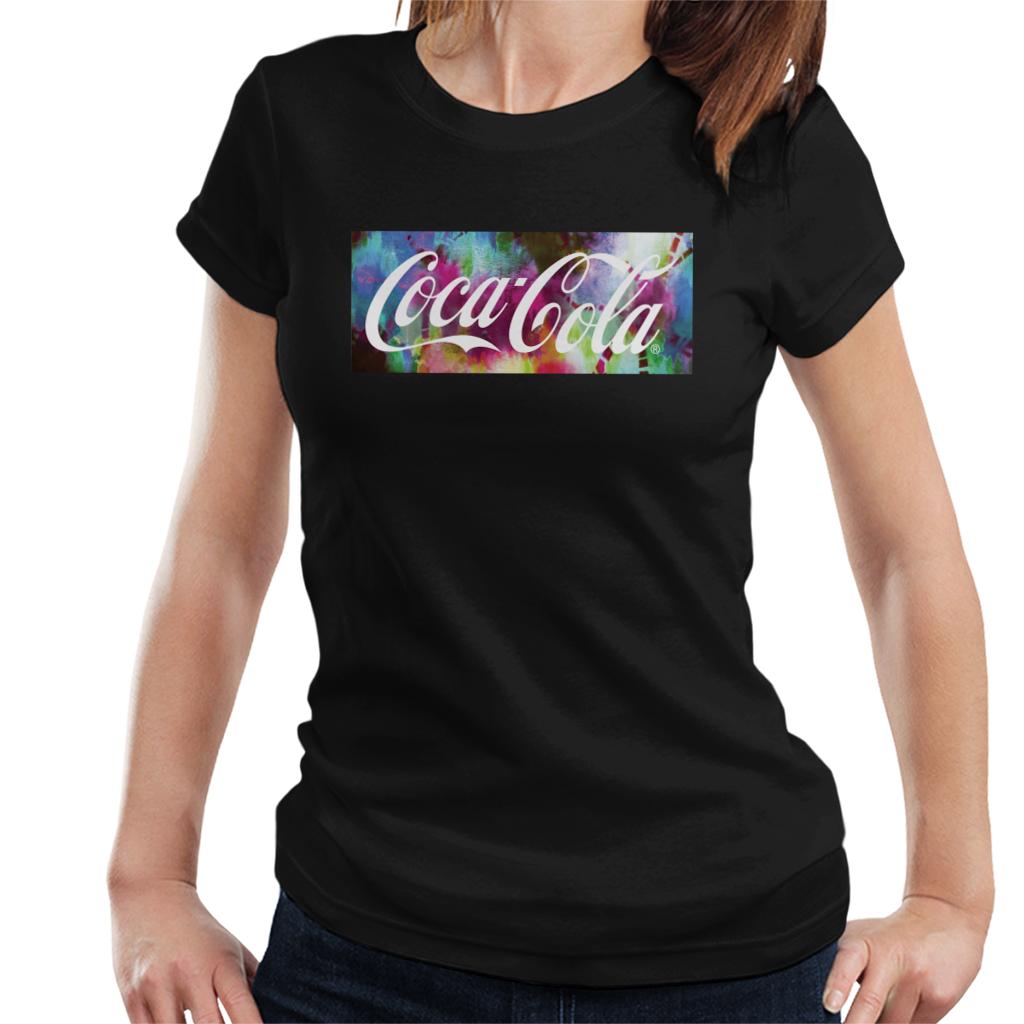 Coca Cola Colourful Backdrop Women's T-Shirt-ALL + EVERY