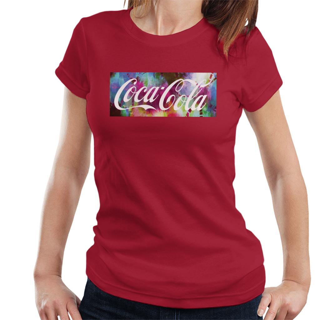 Coca Cola Colourful Backdrop Women's T-Shirt-ALL + EVERY