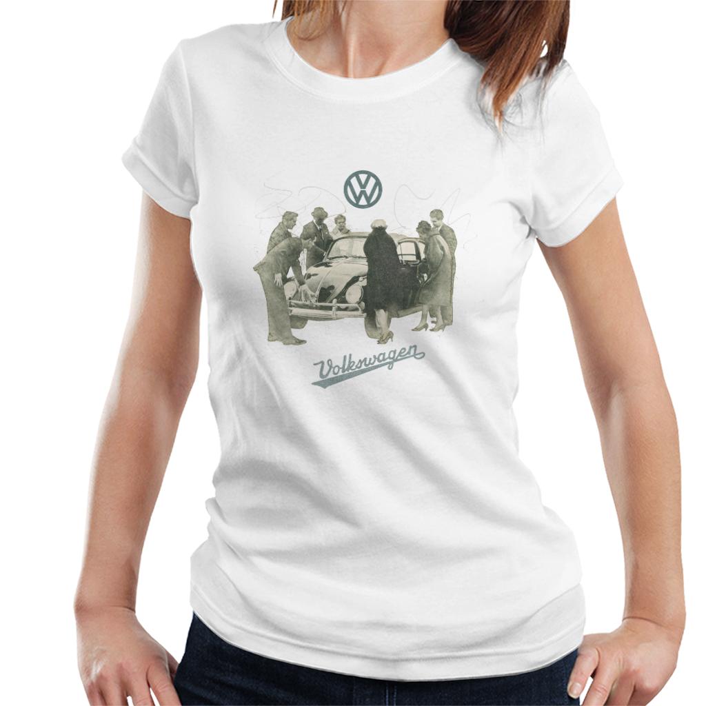 Volkswagen Beetle People Gathering Women's T-Shirt-ALL + EVERY