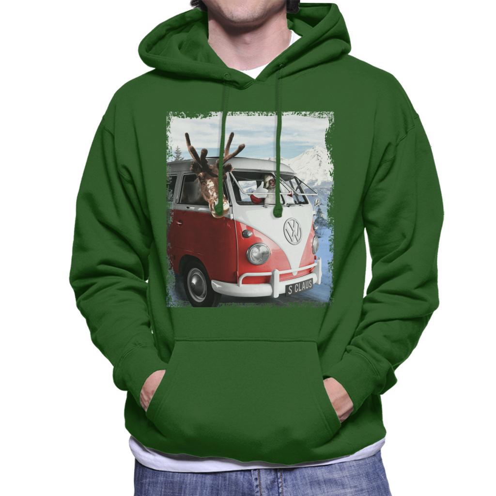 Volkswagen Christmas Camper Van Santa Claus Men's Hooded Sweatshirt-ALL + EVERY