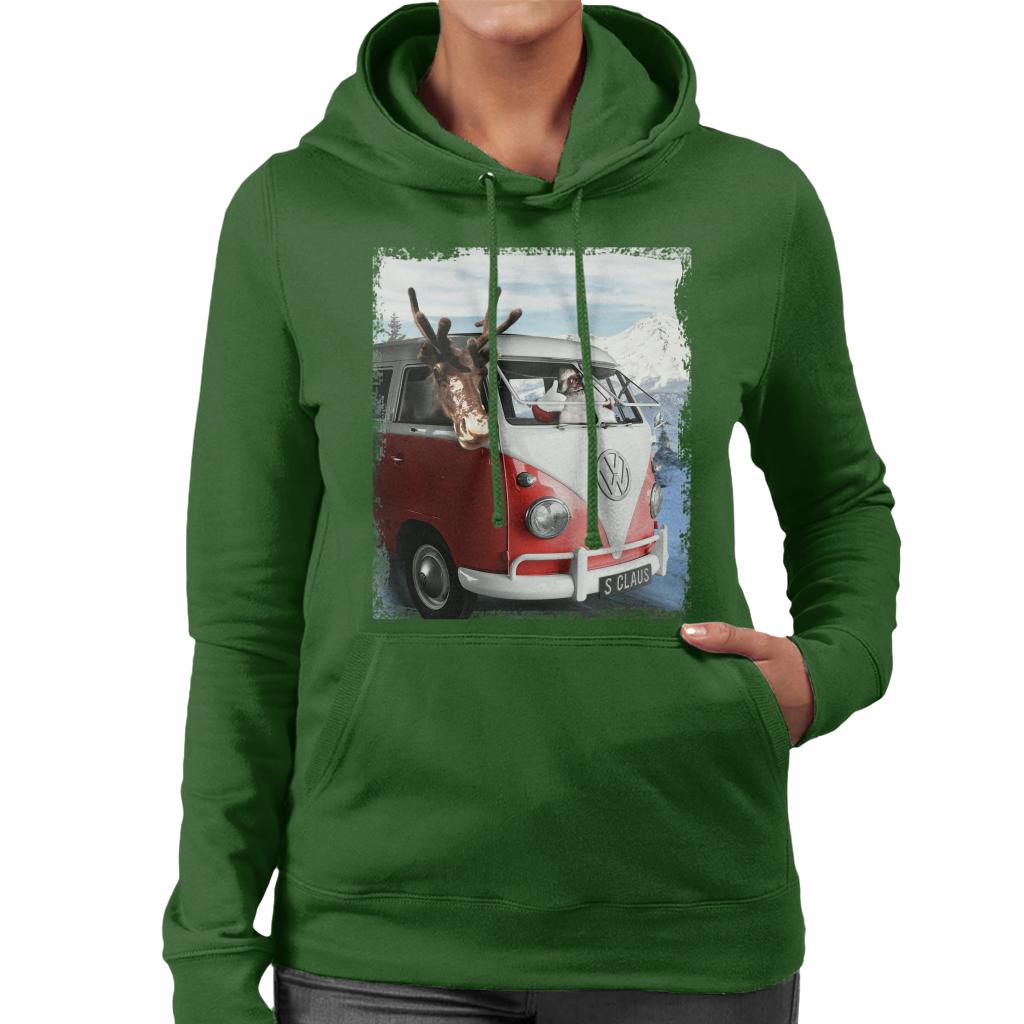 Volkswagen Christmas Camper Van Santa Claus Women's Hooded Sweatshirt-ALL + EVERY