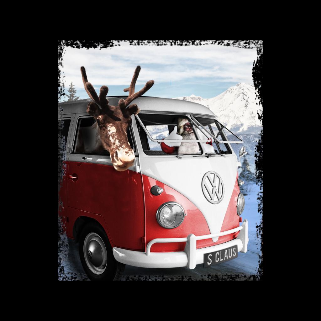 Volkswagen Christmas Camper Van Santa Claus And Reindeer Women's Sweatshirt-ALL + EVERY