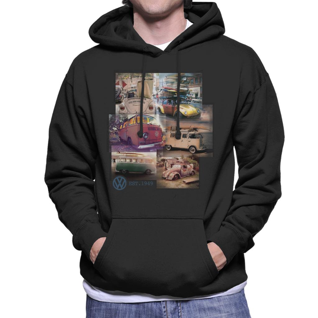 Volkswagen-Montage-Of-Campervan-And-Beetle-Mens-Hooded-Sweatshirt