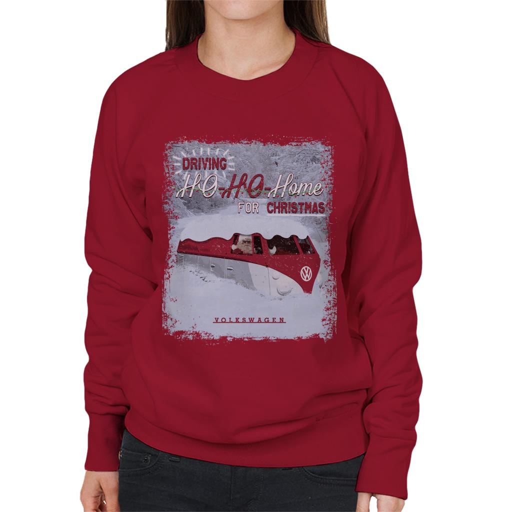 Volkswagen Christmas Camper Van Driving Ho Ho Home For Christmas Women's Sweatshirt-ALL + EVERY