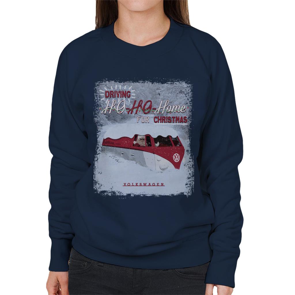 Volkswagen Christmas Camper Van Driving Ho Ho Home For Christmas Women's Sweatshirt-ALL + EVERY