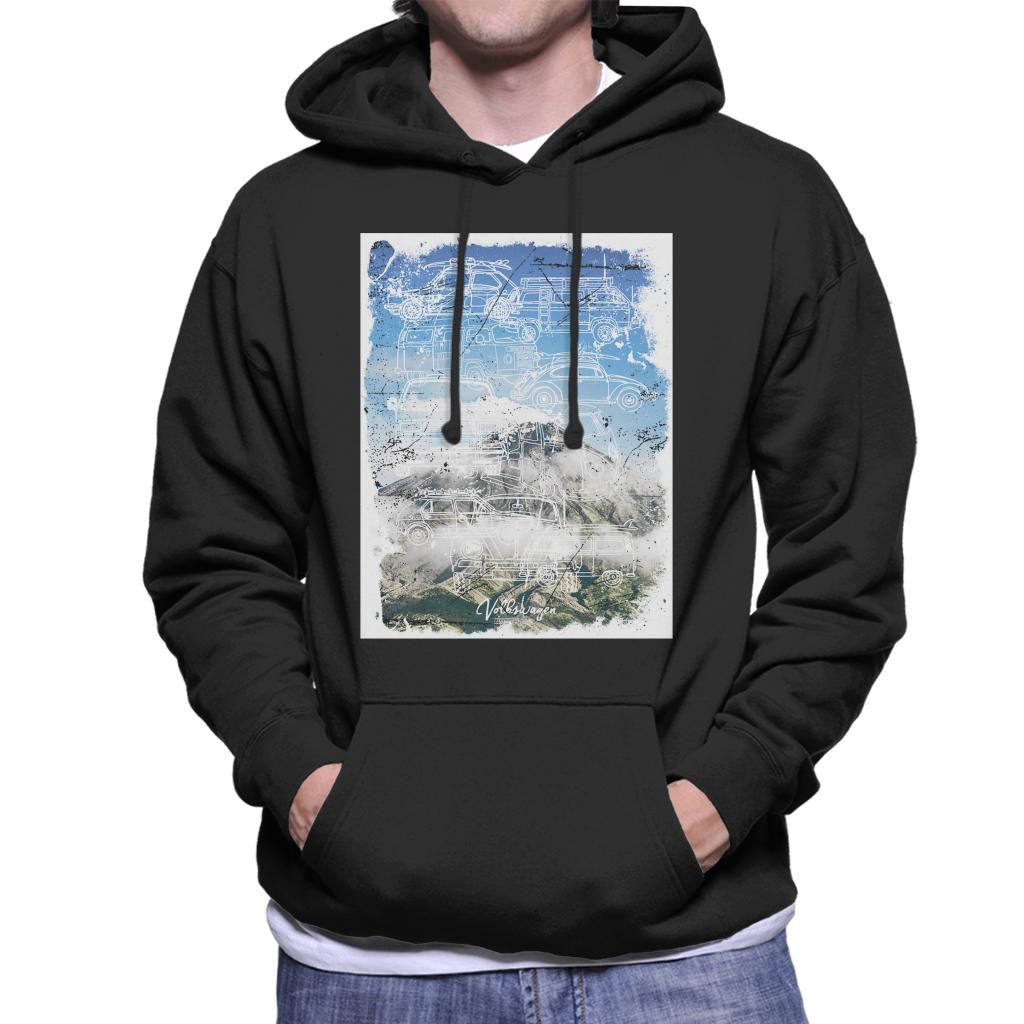 Volkswagen-Outlines-Mountain-Of-Clouds-Mens-Hooded-Sweatshirt