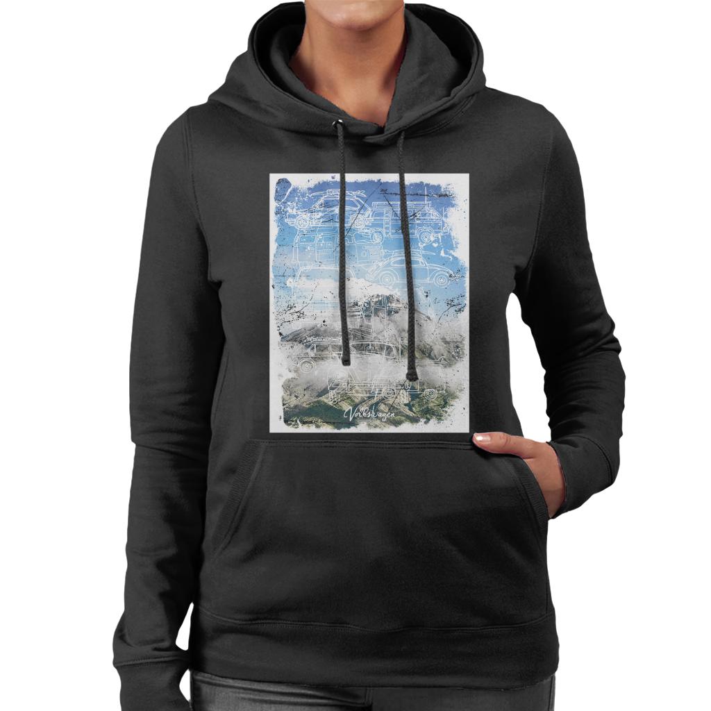 Volkswagen-Outlines-Mountain-Of-Clouds-Womens-Hooded-Sweatshirt