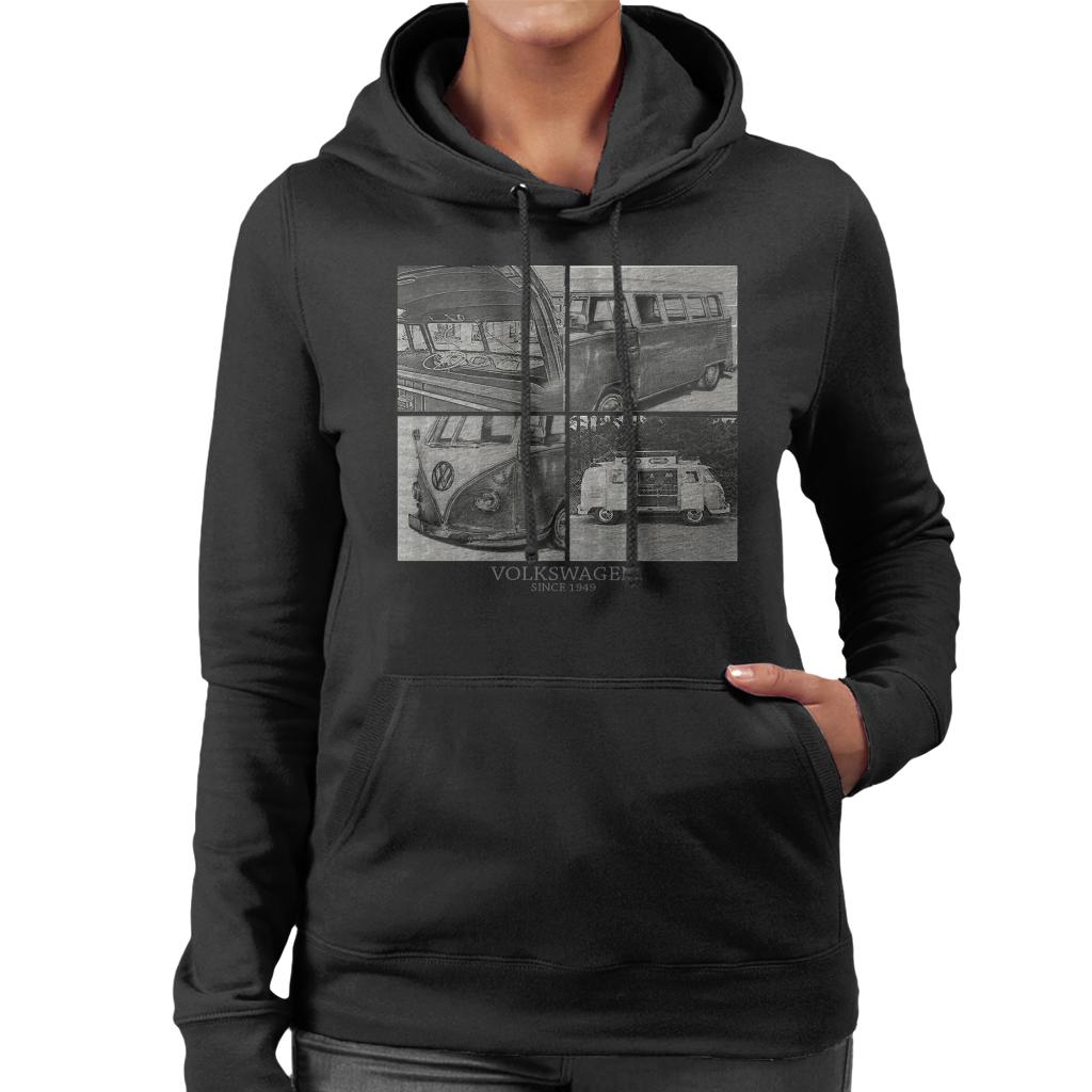 Volkswagen-Campervan-1949-Various-Sketches-Womens-Hooded-Sweatshirt