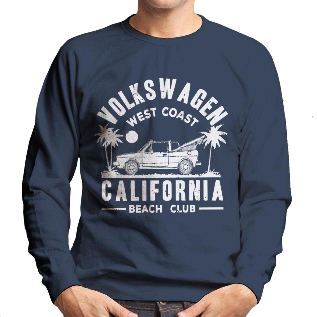 Volkswagen-West-Coast-California-Beach-Club-White-Text-Mens-Sweatshirt