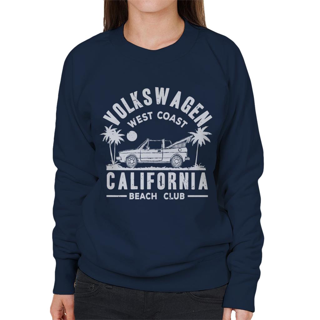 Volkswagen-West-Coast-California-Beach-Club-White-Text-Womens-Sweatshirt