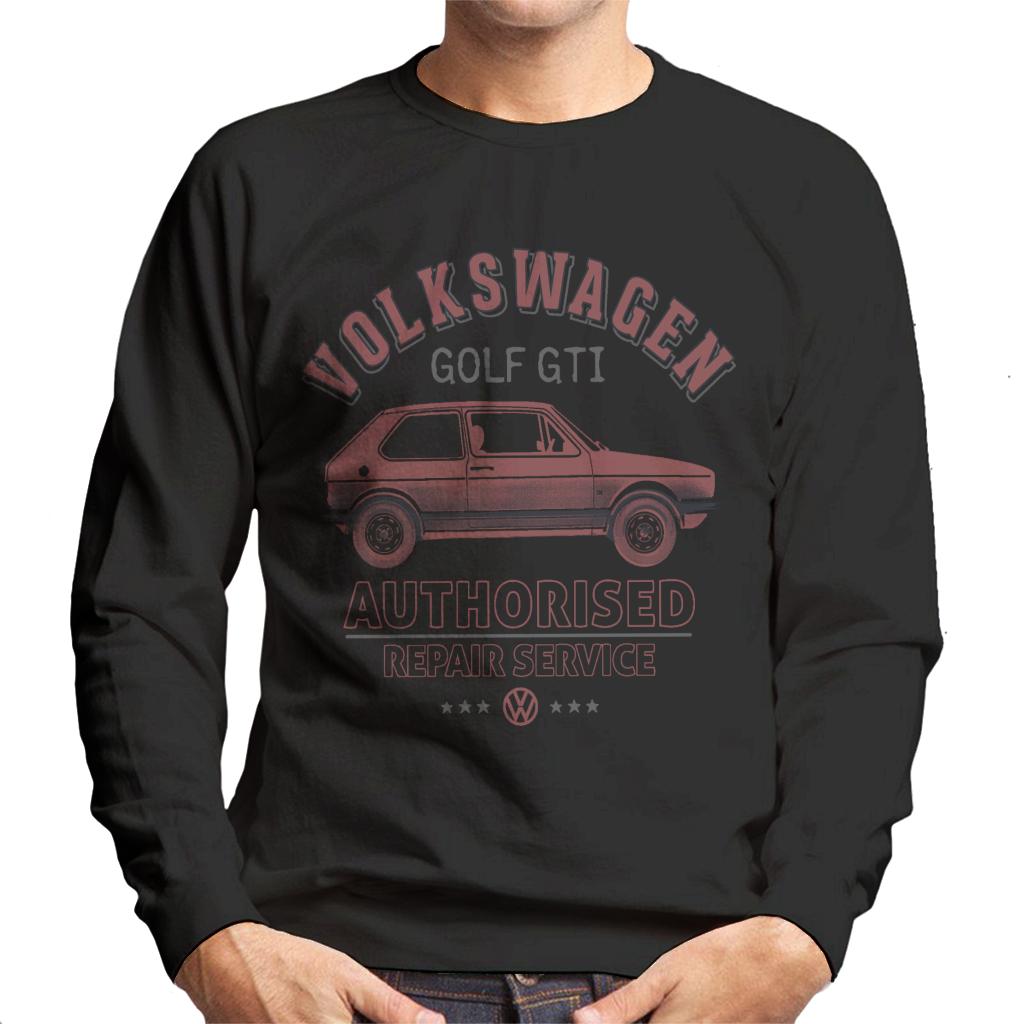 Volkswagen-Red-Golf-GTI-Authorised-Repair-Service-Mens-Sweatshirt