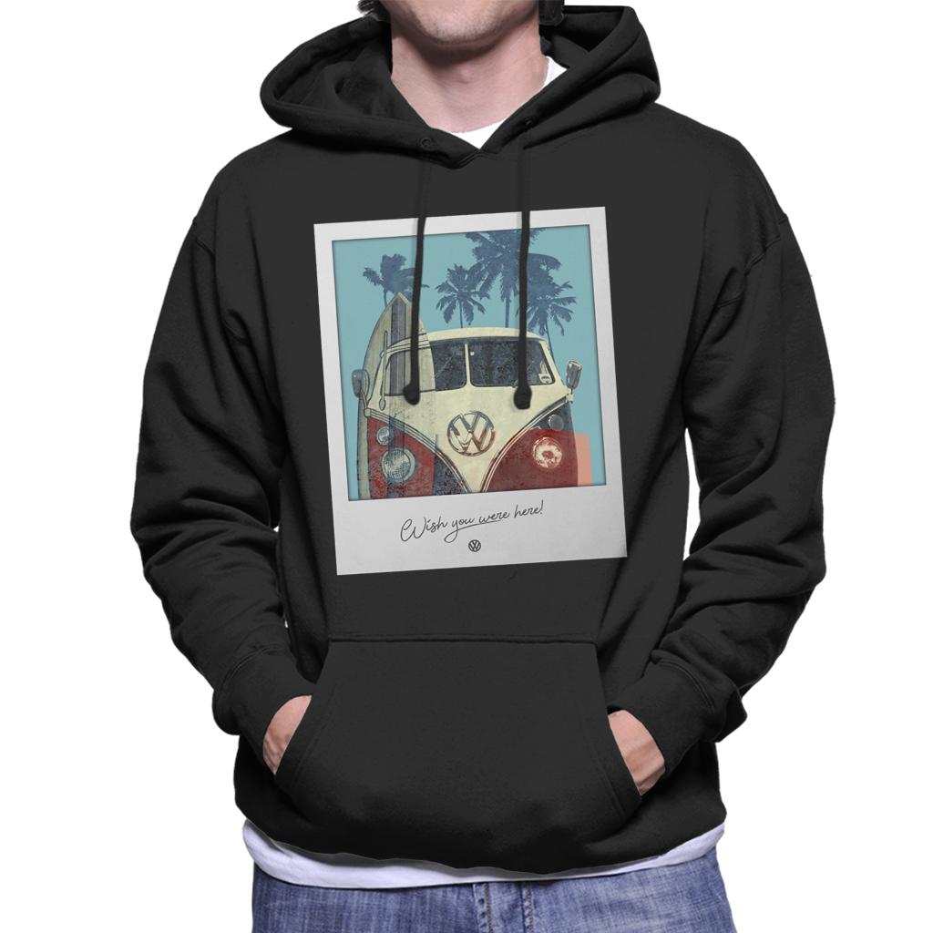 Volkswagen-Polaroid-Campervan-Wish-You-Were-Here-Mens-Hooded-Sweatshirt