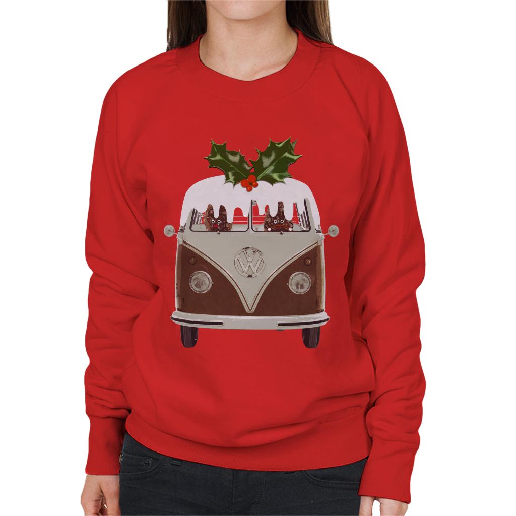 Volkswagen Christmas Christmas Pudding Camper Van Women's Sweatshirt-ALL + EVERY