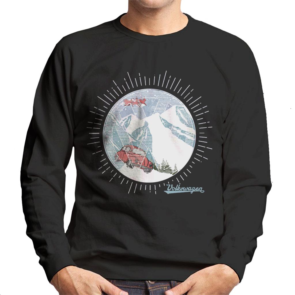 Volkswagen Christmas Beetle In The Festive Mountains Men's Sweatshirt-ALL + EVERY