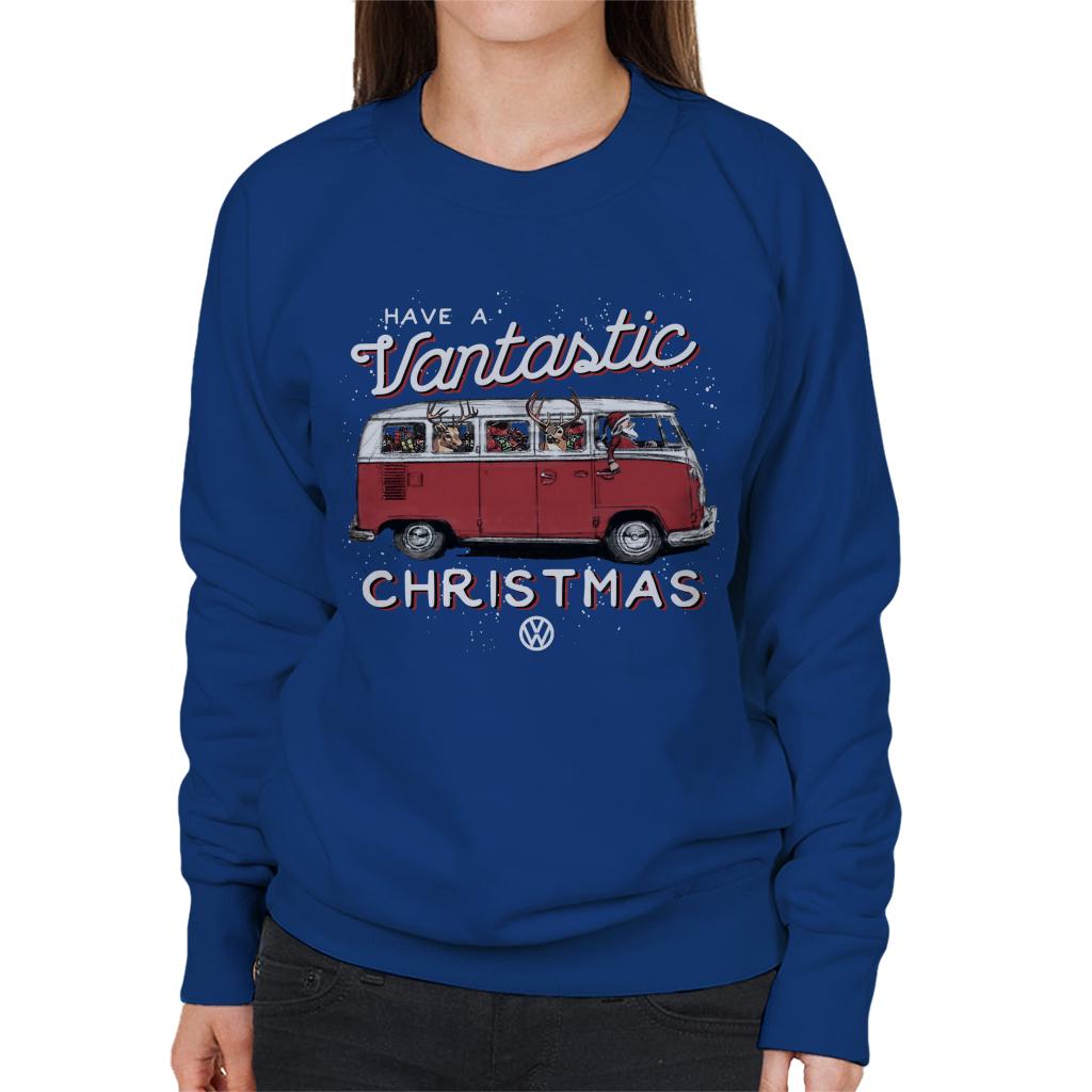 Volkswagen Christmas Camper Van Have A Vantastic Christmas Women's Sweatshirt-ALL + EVERY