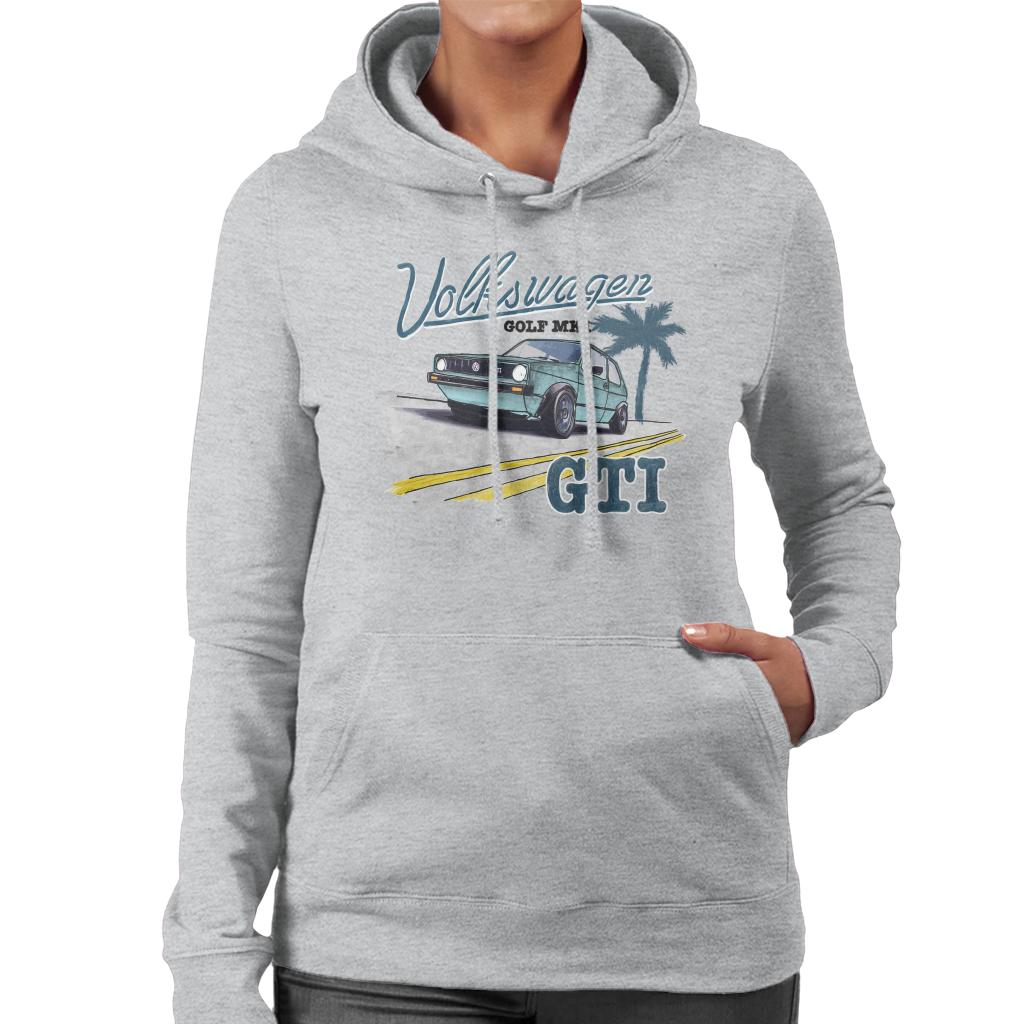 Volkswagen-Golf-MK1-GT1-On-The-Open-Road-Black-Text-Womens-Hooded-Sweatshirt